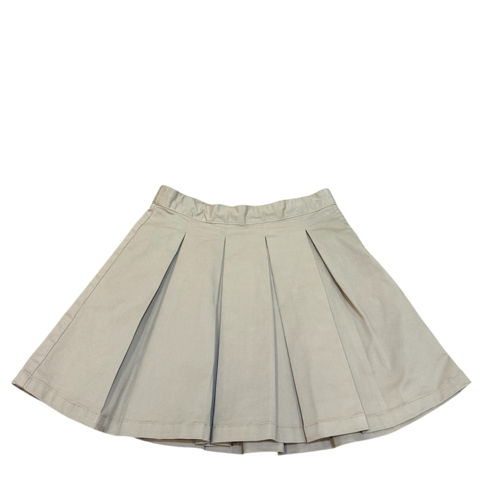 J.Crew Crewcuts Girls Khaki Pleated School Uniform Skirt Tan Size 8